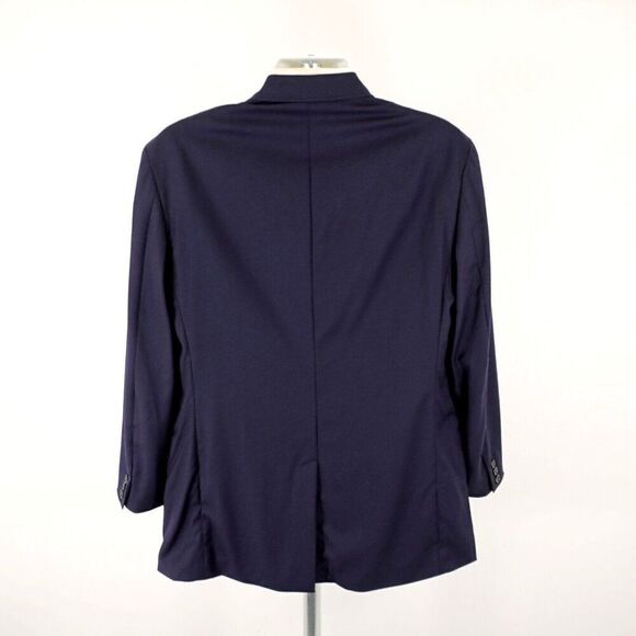 Polo Ralph Lauren Flannel Virgin Wool Italy Blue 3 Button Blazer Large 40L Uncon - Picture 7 of 13